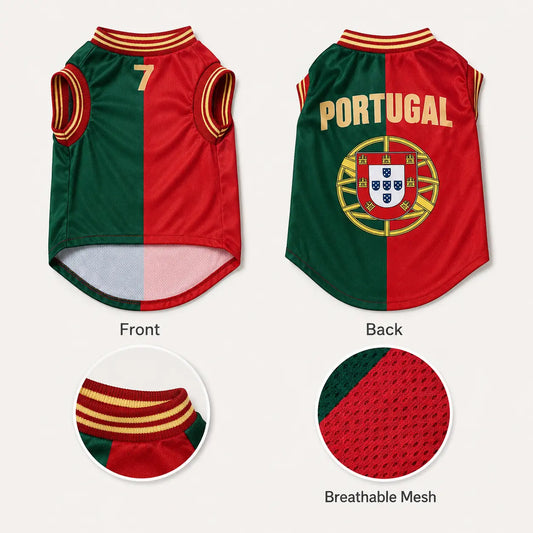 Pet Sports Jersey Clothing - Lightweight Breathable Fabric Sleeveless Mesh Puppy Clothes Vest, Cute Soccer Graphic Print Costume for Small-Medium Dogs/Cats, Game Day, Walks