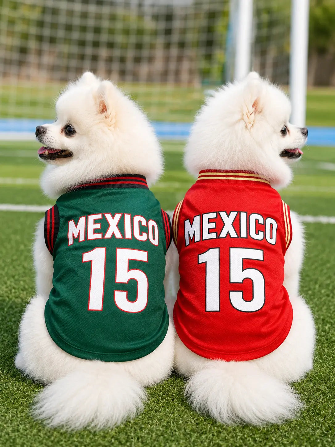 Pet Sports Jersey Clothing - Lightweight Breathable Fabric Sleeveless Mesh Puppy Clothes Vest, Cute Soccer Graphic Print Costume for Small-Medium Dogs/Cats, Game Day, Walks