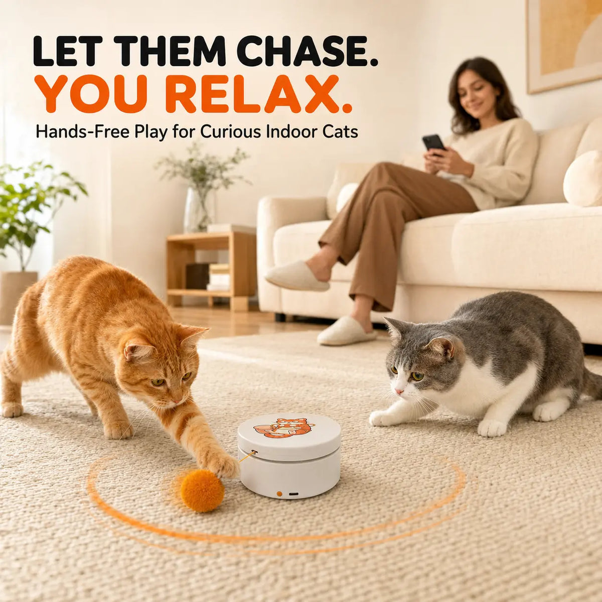 Engaging Smart Rotating Cat Teaser - Rechargeable Interactive Toy with 5 Exciting Play Modes, Touch Activation, and Versatile Mounting Options for Indoor Cats & Kittens