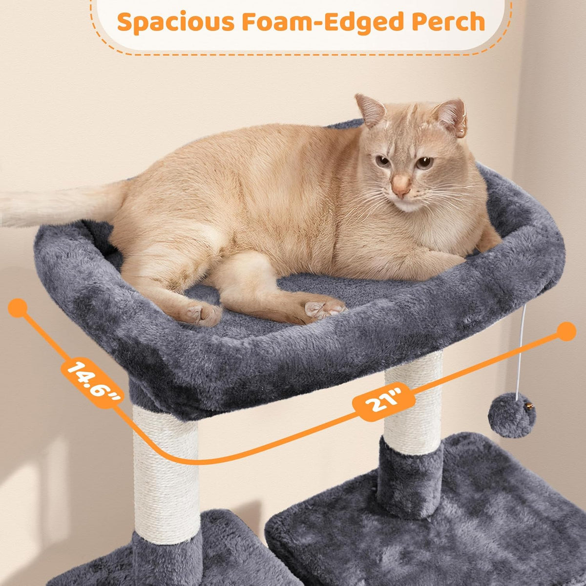 Yaheetech 54In Cat Tree Tower for Large Cats, Multi-Level Condo & Hammock